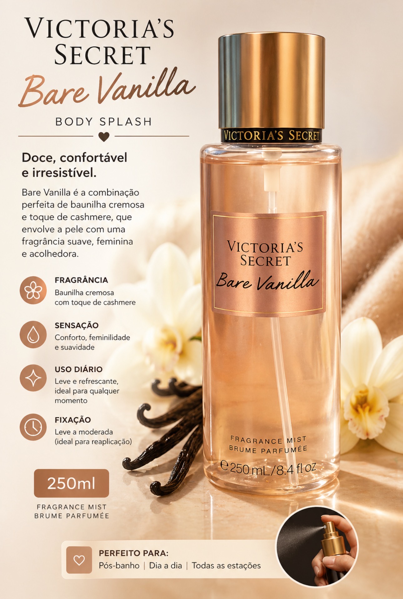 Body Splash Victoria’s Secret Bare Vanilla 250ml